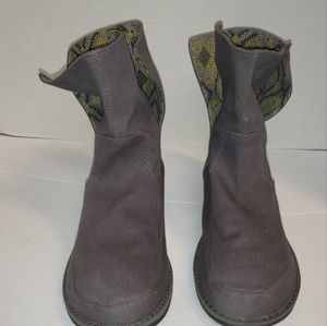 Sanuk Gray Women's Size 9 High top fold down Twill Canvas shoe